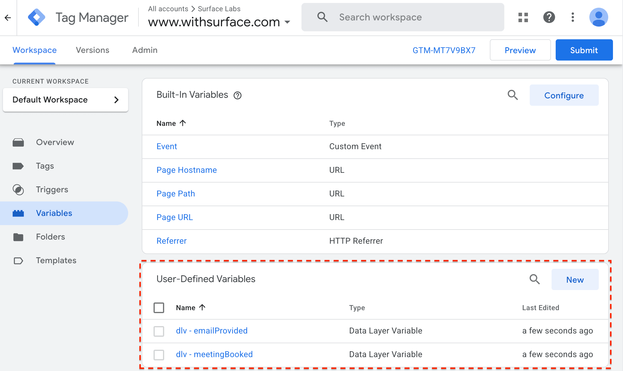 GTM URL Parameters Configuration