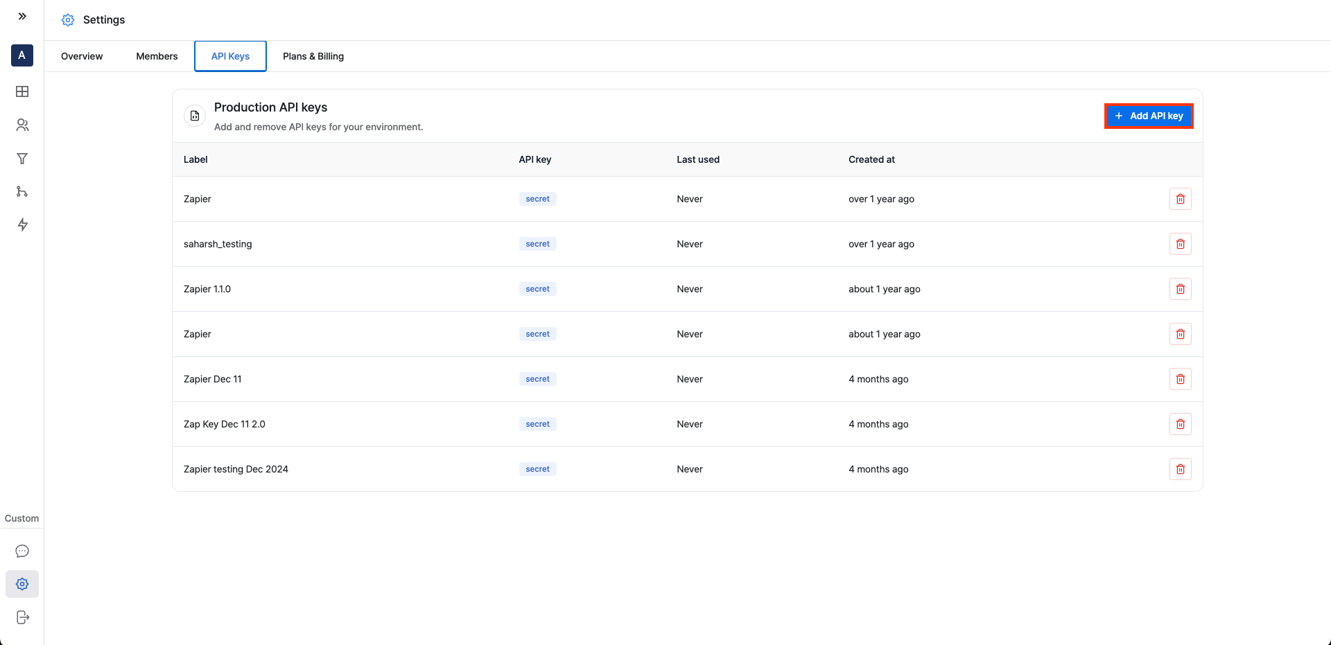 Add API Key